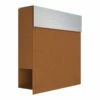 Briefkasten Wandbriefkasten Elegance Rost RAL 8001 Mit Edelstahlklappe