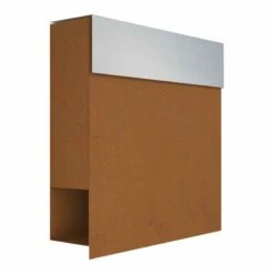 Briefkasten Wandbriefkasten Elegance Rost RAL 8001 Mit Edelstahlklappe