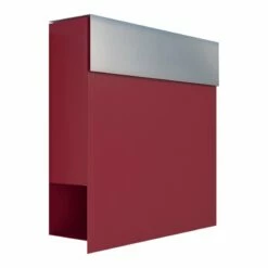 Briefkasten Wandbriefkasten Elegance Rot RAL 3004 Mit Edelstahlklappe