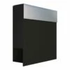 Briefkasten Wandbriefkasten Elegance Schwarz RAL 9005 Mit Edelstahlklappe