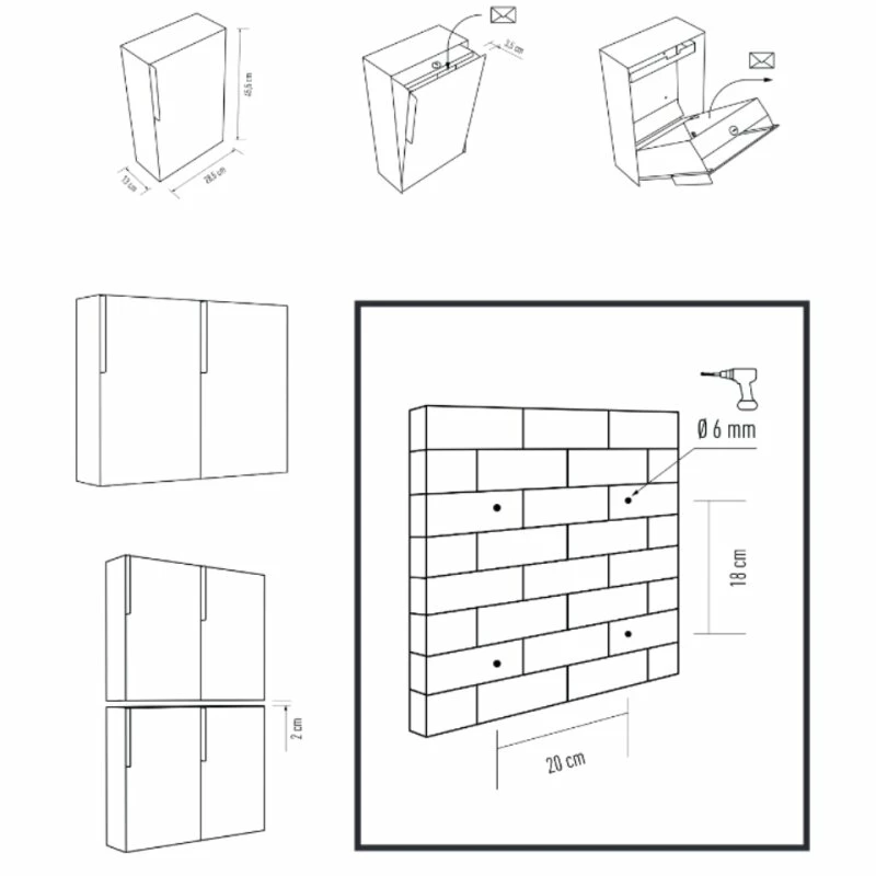 Briefkasten Wandbriefkasten Firona Grau Metallic RAL 9007 2 Briefkasten Wandbriefkasten Firona Grau Metallic RAL 9007 – Bild 2