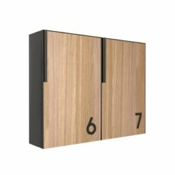 Briefkasten Wandbriefkasten Firona Schwarz RAL 9005 Mit Holzdekor-Front -Türschilder aus Edelstahl Geschäft briefkasten wandbriefkasten firona schwarz ral 9005 mit holzdekor front3