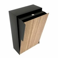 Briefkasten Wandbriefkasten Firona Schwarz RAL 9005 Mit Holzdekor-Front -Türschilder aus Edelstahl Geschäft briefkasten wandbriefkasten firona schwarz ral 9005 mit holzdekor front9