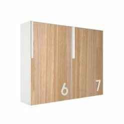 Briefkasten Wandbriefkasten Firona Weiß RAL 9016 Mit Holzdekor-Front -Türschilder aus Edelstahl Geschäft briefkasten wandbriefkasten firona weiss ral 9016 mit holzdekor front3