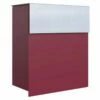 Briefkasten Wandbriefkasten Groove Rot RAL 3004 Mit Edelstahlklappe