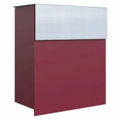 Briefkasten Wandbriefkasten Groove Rot RAL 3004 Mit Edelstahlklappe