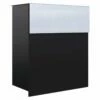 Briefkasten Wandbriefkasten Groove Schwarz RAL 9005 Mit Edelstahlklappe