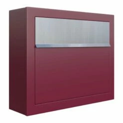 Briefkasten Wandbriefkasten Jazz Rot RAL 3004 Mit Edelstahlklappe