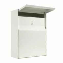Briefkasten Wandbriefkasten Lee Weiß RAL 9016 -Türschilder aus Edelstahl Geschäft briefkasten wandbriefkasten lee weiss ral 90162