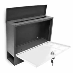 Briefkasten Wandbriefkasten Mit 3 Sichtfenster Schwarz-Weiß -Türschilder aus Edelstahl Geschäft briefkasten wandbriefkasten mit 3 sichtfenster schwarz weiss3