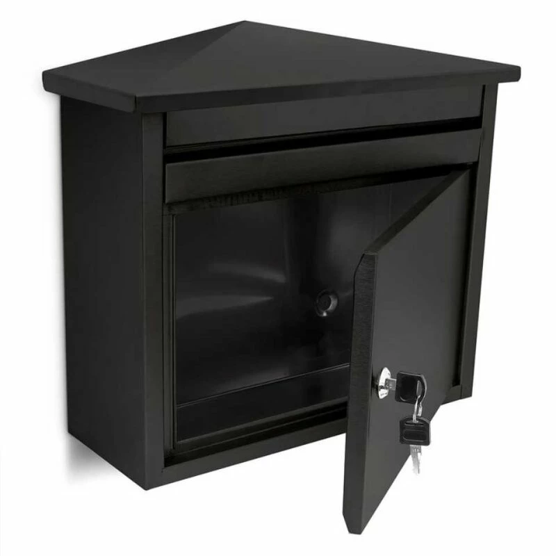 Briefkasten Wandbriefkasten Mit Spitzdach Schwarz 4 Briefkasten Wandbriefkasten Mit Spitzdach Schwarz – Bild 4