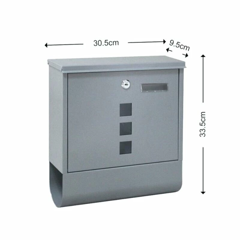 Briefkasten Wandbriefkasten Mit Zeitungsrolle & Sichtfenster Silberfarben 5 Briefkasten Wandbriefkasten Mit Zeitungsrolle & Sichtfenster Silberfarben – Bild 5