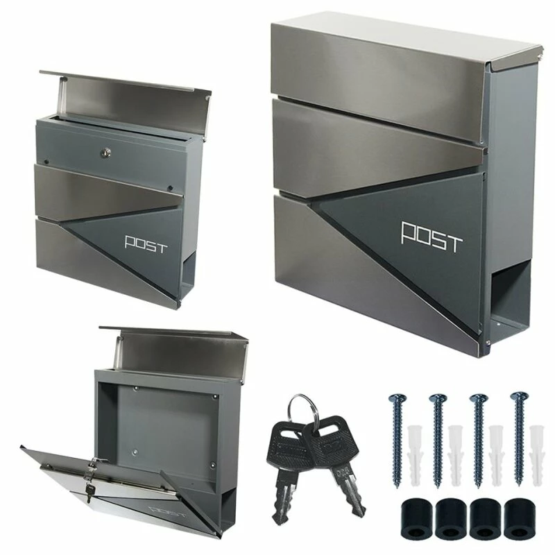 Briefkasten Wandbriefkasten Postkasten Postfach Inkl. Zeitungsrolle Anthrazit RAL 7016 2 Briefkasten Wandbriefkasten Postkasten Postfach Inkl. Zeitungsrolle Anthrazit RAL 7016 – Bild 2