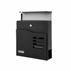 Briefkasten Wandbriefkasten Postkasten Postfach Schwarz/silber Inkl. Zeitungsrolle -Türschilder aus Edelstahl Geschäft briefkasten wandbriefkasten postkasten postfach schwarz silber inkl zeitungsrolle3