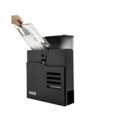 Briefkasten Wandbriefkasten Postkasten Postfach Schwarz/silber Inkl. Zeitungsrolle -Türschilder aus Edelstahl Geschäft briefkasten wandbriefkasten postkasten postfach schwarz silber inkl zeitungsrolle5