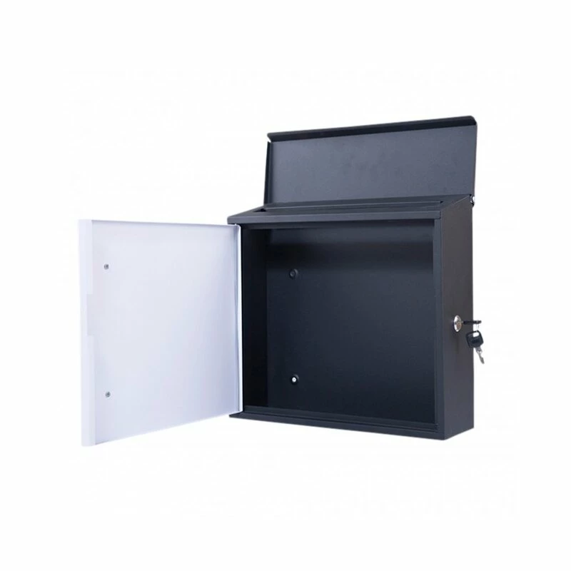 Briefkasten Wandbriefkasten Postkasten Postfach Schwarz/weiss Inkl. Post Schriftzug 2 Briefkasten Wandbriefkasten Postkasten Postfach Schwarz/weiss Inkl. Post Schriftzug – Bild 2