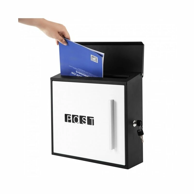 Briefkasten Wandbriefkasten Postkasten Postfach Schwarz/weiss Inkl. Post Schriftzug 3 Briefkasten Wandbriefkasten Postkasten Postfach Schwarz/weiss Inkl. Post Schriftzug – Bild 3