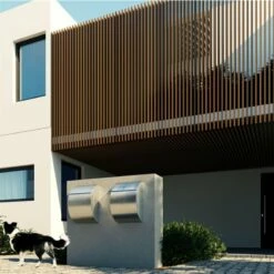 Briefkasten Wandbriefkasten Round Grau Metallic RAL 9007 Mit Edelstahlklappe -Türschilder aus Edelstahl Geschäft briefkasten wandbriefkasten round grau metallic ral 9007 mit edelstahlklappe3