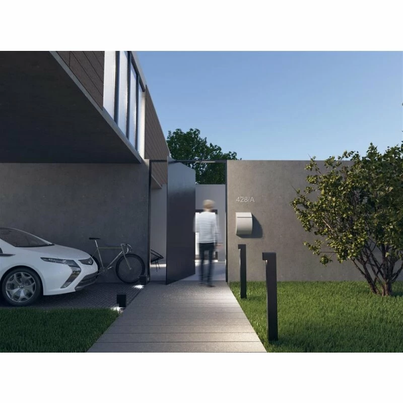 Briefkasten Wandbriefkasten Round Weiß RAL 9016 Mit Edelstahlklappe 2 Briefkasten Wandbriefkasten Round Weiß RAL 9016 Mit Edelstahlklappe – Bild 2