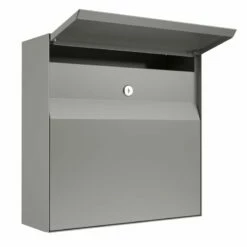 Briefkasten Wandbriefkasten Vinni Grau RAL 9007 -Türschilder aus Edelstahl Geschäft briefkasten wandbriefkasten vinni grau ral 90072