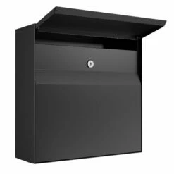 Briefkasten Wandbriefkasten Vinni Schwarz RAL 9005 -Türschilder aus Edelstahl Geschäft briefkasten wandbriefkasten vinni schwarz ral 90052
