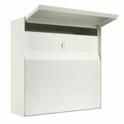Briefkasten Wandbriefkasten Vinni Weiß RAL 9016 -Türschilder aus Edelstahl Geschäft briefkasten wandbriefkasten vinni weiss ral 90162