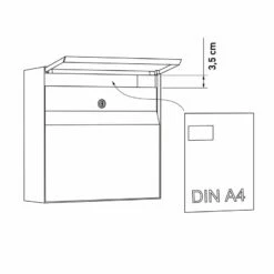 Briefkasten Wandbriefkasten Vinni Weiß RAL 9016 -Türschilder aus Edelstahl Geschäft briefkasten wandbriefkasten vinni weiss ral 90164