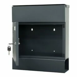 Briefkasten Wandbriefkasten Zeitungsfach 3 Sichtfenster Globe Anthrazit -Türschilder aus Edelstahl Geschäft briefkasten wandbriefkasten zeitungsfach 3 sichtfenster globe anthrazit5