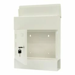 Briefkasten Wandbriefkasten Zeitungsfach 3 Sichtfenster Globe Weiss -Türschilder aus Edelstahl Geschäft briefkasten wandbriefkasten zeitungsfach 3 sichtfenster globe weiss5