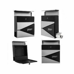Briefkasten Wandbriefkasten Zeitungsfach Schwarz / Silber Pulverbeschichtet -Türschilder aus Edelstahl Geschäft briefkasten wandbriefkasten zeitungsfach schwarz silber pulverbeschichtet6