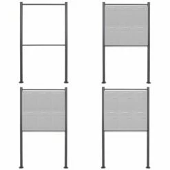 Briefkastenständer Für 6 Postkästen Standfuß Stahl Anthrazit Montagematerial -Türschilder aus Edelstahl Geschäft briefkastenstaender fuer 6 postkaesten standfuss stahl anthrazit montagematerial5