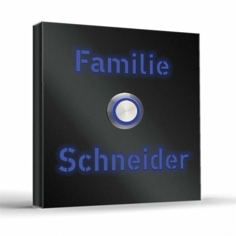 Design Aufputz Türklingel Edelstahl Beleuchtet 100x100mm BLACK EDITION 1 Design Aufputz Türklingel Edelstahl Beleuchtet 100x100mm BLACK EDITION