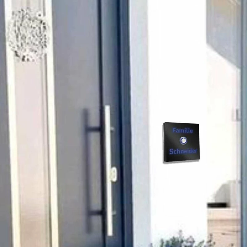 Design Aufputz Türklingel Edelstahl Beleuchtet 100x100mm BLACK EDITION 3 Design Aufputz Türklingel Edelstahl Beleuchtet 100x100mm BLACK EDITION – Bild 3