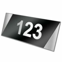 Design Edelstahl Acryl Hausnummer Mit Tollem 3D Effekt