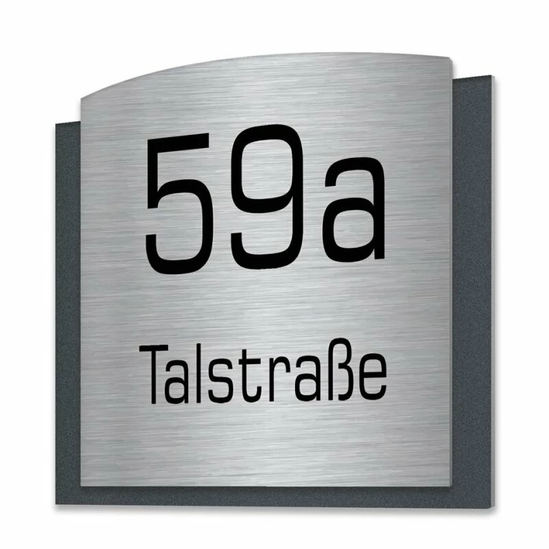 Design Edelstahl Hausnummer Bent In Verschiedenen Farben 2 Design Edelstahl Hausnummer Bent In Verschiedenen Farben – Bild 2