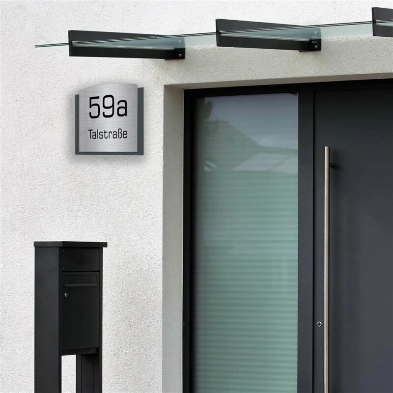 Design Edelstahl Hausnummer Bent In Verschiedenen Farben 5 Design Edelstahl Hausnummer Bent In Verschiedenen Farben – Bild 5