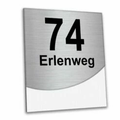 Design Edelstahl Hausnummer Mit Geschwungener Edelstahl Frontblende