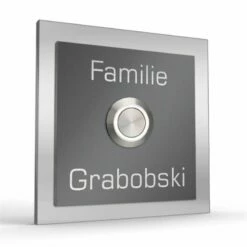 Design Edelstahl Haustürklingel 80x80mm -Türschilder aus Edelstahl Geschäft design edelstahl haustuerklingel 80x80mm4