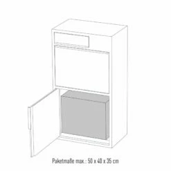 Design Paketbox Wild Anthrazit RAL 7016 -Türschilder aus Edelstahl Geschäft design paketbox wild anthrazit ral 70169