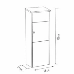 Design Paketkasten Postbox Paketbox Black Schwarz RAL 9005 -Türschilder aus Edelstahl Geschäft design paketkasten postbox paketbox black schwarz ral 90054