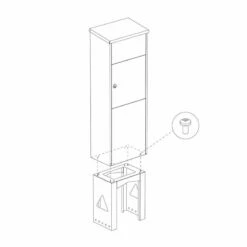 Design Paketkasten Postbox Paketbox Black Schwarz RAL 9005 -Türschilder aus Edelstahl Geschäft design paketkasten postbox paketbox black schwarz ral 90056