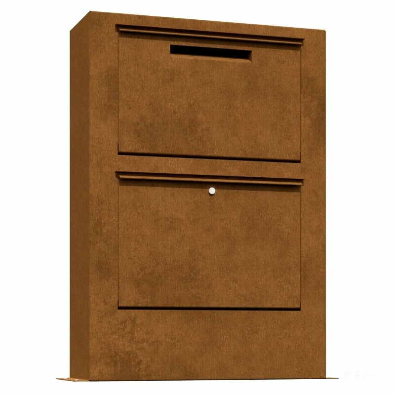 Design Paketkasten Postbox Paketbox Cortenstahl RAL 8001 1 Design Paketkasten Postbox Paketbox Cortenstahl RAL 8001