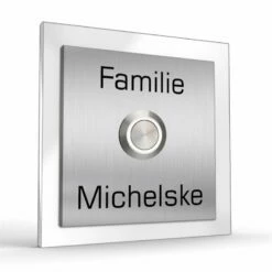 Design Türklingel 100x100mm Mit Weißem Acrylglas