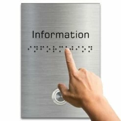 Edelstahl Türklingel 110x160mm Mit Blindenschrift -Türschilder aus Edelstahl Geschäft design tuerklingel 110x160mm aus edelstahl topseller 13