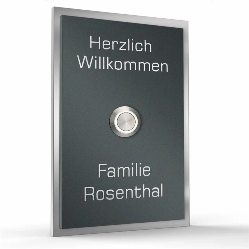 Design Türklingel 110x160mm Bestehend Aus 2 Edelstahlplatten 2 Design Türklingel 110x160mm Bestehend Aus 2 Edelstahlplatten – Bild 2