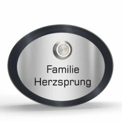 Design Türklingel 130x100mm Oval Mit Acrylglas In Schwarz