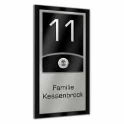 Design Türklingel 130x260mm Mit Schwarzer Acrylglasdekorplatte