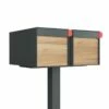 Doppel Briefkasten Standbriefkasten Square Anthrazit RAL 7016 Mit HPL-Front