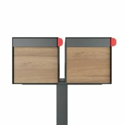 Doppel Briefkasten Standbriefkasten Square Anthrazit RAL 7016 Mit HPL-Front -Türschilder aus Edelstahl Geschäft doppel briefkasten standbriefkasten square anthrazit ral 7016 mit hpl front2