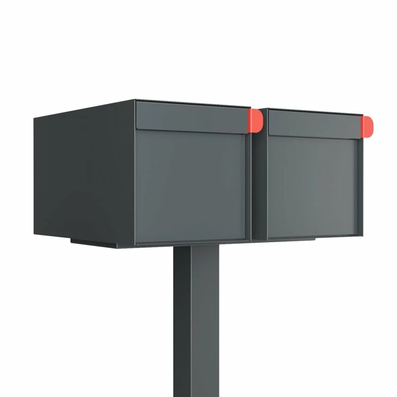 Doppel Briefkasten Standbriefkasten Square Anthrazit RAL 7016 1 Doppel Briefkasten Standbriefkasten Square Anthrazit RAL 7016